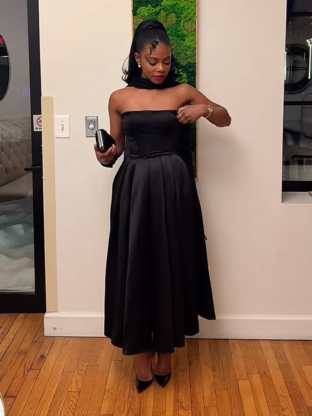 House of CB Contessa Black Strapless Satin Corset Midi Dress XL - Picture 7 of 10